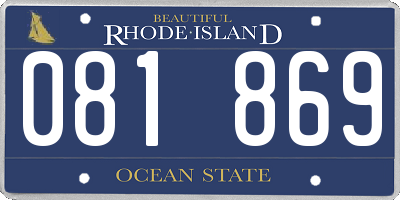 RI license plate 081869