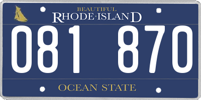 RI license plate 081870