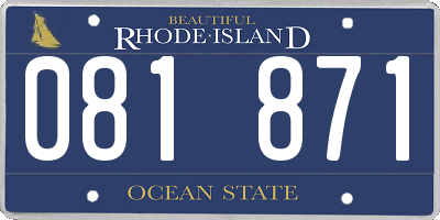 RI license plate 081871