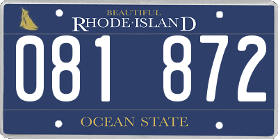 RI license plate 081872