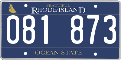 RI license plate 081873