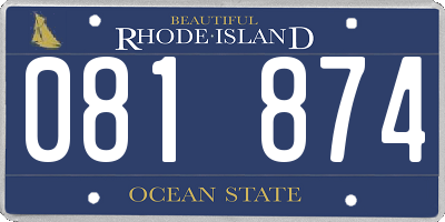 RI license plate 081874