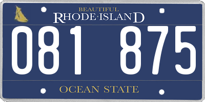 RI license plate 081875