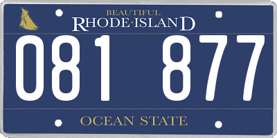 RI license plate 081877