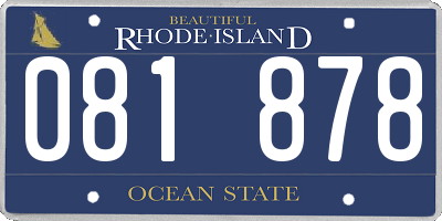 RI license plate 081878