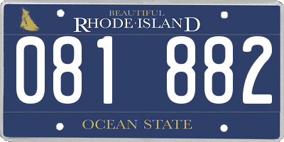RI license plate 081882