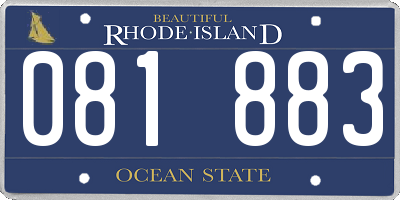 RI license plate 081883