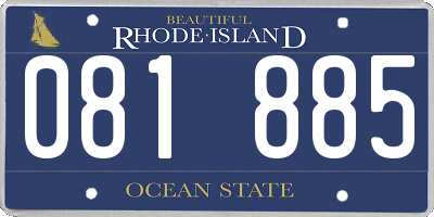 RI license plate 081885