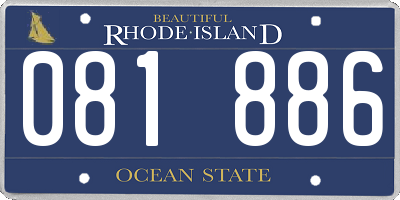RI license plate 081886