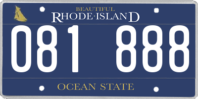 RI license plate 081888