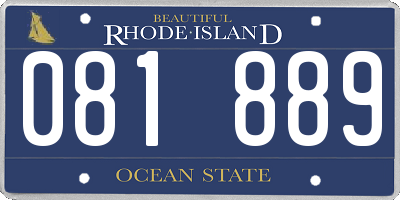 RI license plate 081889