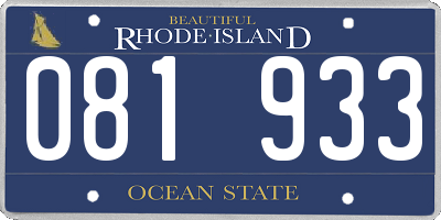RI license plate 081933