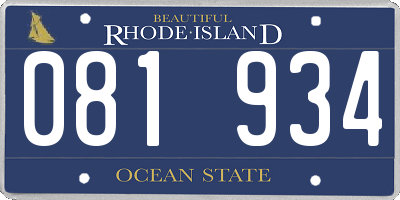 RI license plate 081934