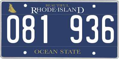 RI license plate 081936