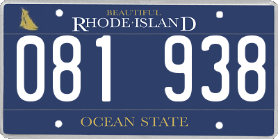 RI license plate 081938