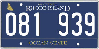 RI license plate 081939