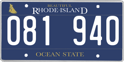 RI license plate 081940