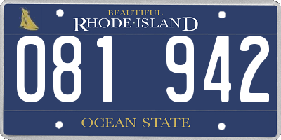 RI license plate 081942