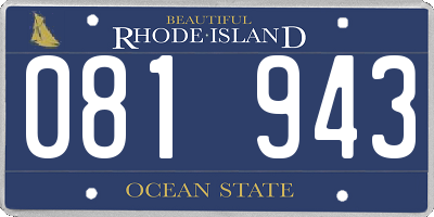 RI license plate 081943