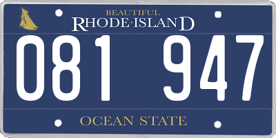 RI license plate 081947