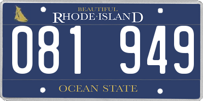 RI license plate 081949