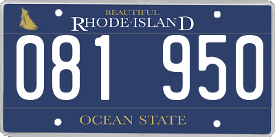 RI license plate 081950