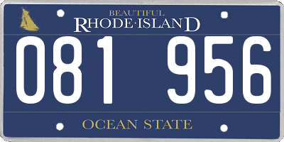 RI license plate 081956