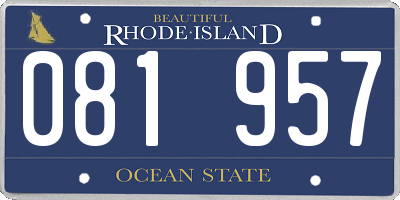 RI license plate 081957