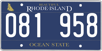 RI license plate 081958