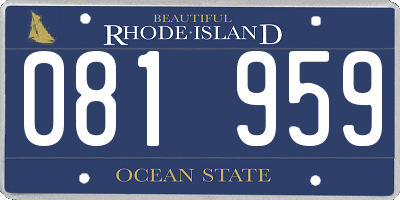 RI license plate 081959