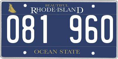 RI license plate 081960