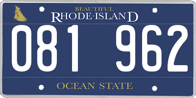 RI license plate 081962