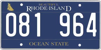 RI license plate 081964