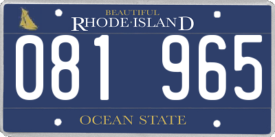 RI license plate 081965