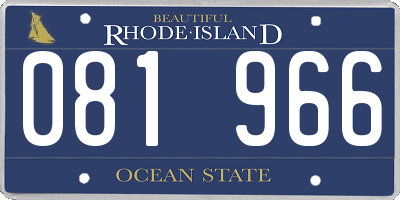 RI license plate 081966