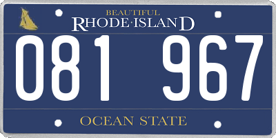 RI license plate 081967