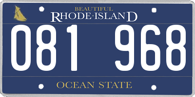 RI license plate 081968