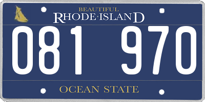 RI license plate 081970
