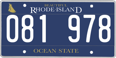 RI license plate 081978