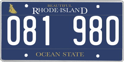 RI license plate 081980