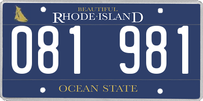 RI license plate 081981