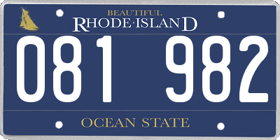 RI license plate 081982