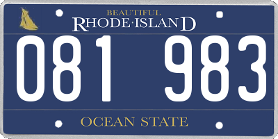 RI license plate 081983
