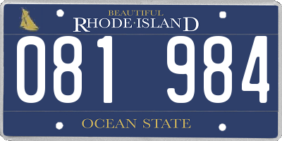 RI license plate 081984