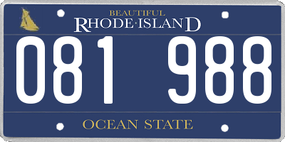 RI license plate 081988