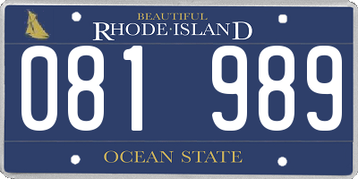 RI license plate 081989