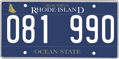 RI license plate 081990