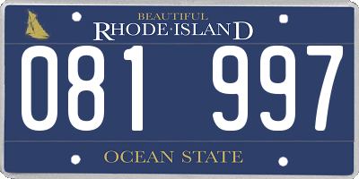 RI license plate 081997