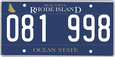 RI license plate 081998