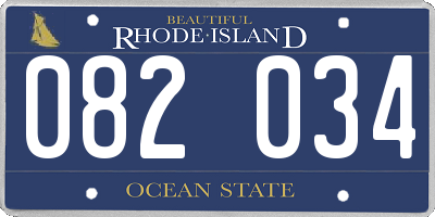 RI license plate 082034